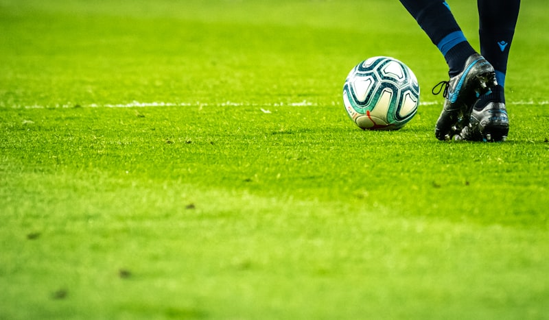 Soccer ball on a practice field